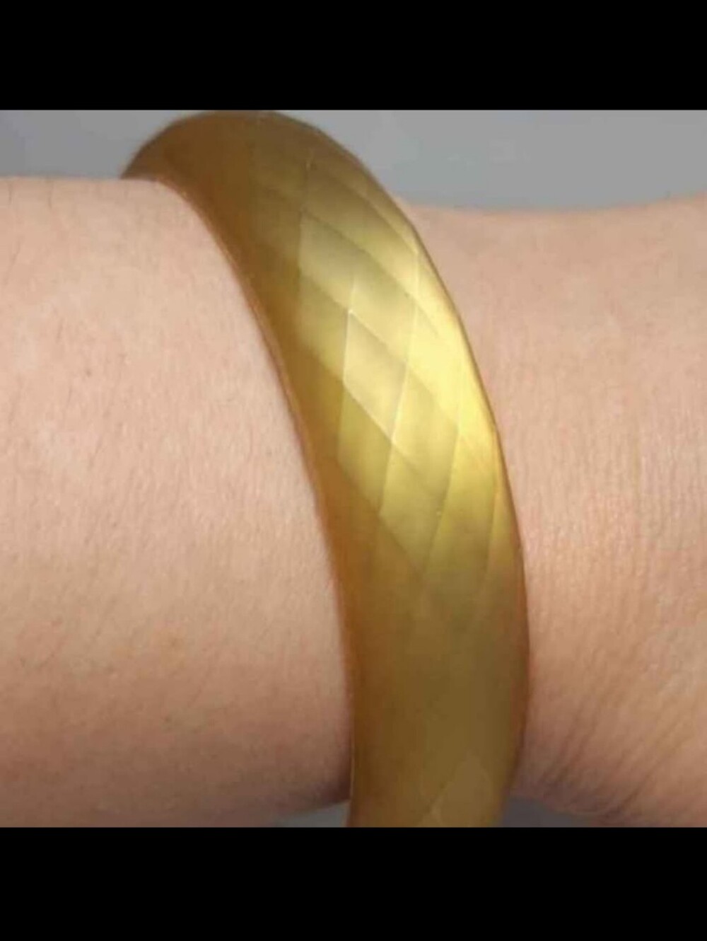 Glowing Yellow Lucite Bangle Bracelet